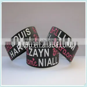Debossed and Ink-filled Colour Silicone Wristband Promotional Bracelet thumbnail-2