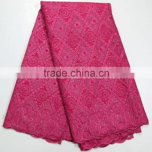 Royal Blue African Swiss Cotton Big Voile Lace Heavy Lace Swiss Voile Lace for Family Evening Dress thumbnail-5