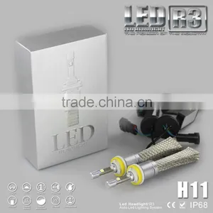 Factory Super Bright One Pair Silver 80w H11 Led Headlight White 6000K Bulbs 9600lm H11 Led Car Lamps thumbnail-1