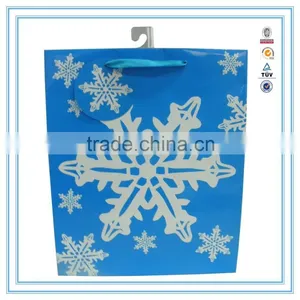 Wholesale Express Blue Snowflake Cheap Paper Bag Printing thumbnail-3