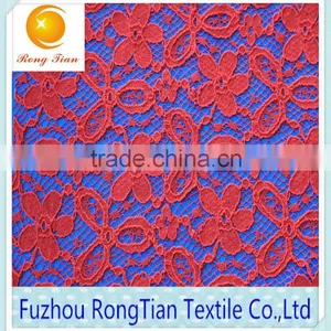 High Quality Hot Red Spandex Lace Fabric for Underwear Fabric thumbnail-3