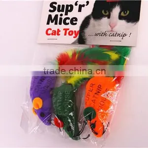 Mouse Shape Cat Toy Ruff Tumble Super Catnip Mouse Cute Toy Mouse With Feather Teasting thumbnail-3