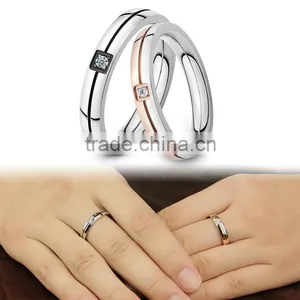 Couple Finger Rings Titanium Steel Simple Design Set Ring thumbnail-5