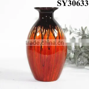 Indoor and Outdoor Ceramic Orange Flower Vase Wholesale thumbnail-3