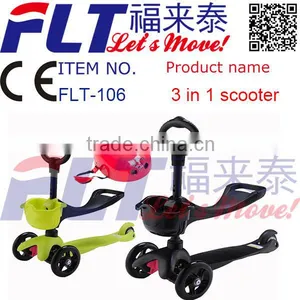 Hot Selling 3 in 1 Freestyle Kick Scooter With O-bar and Basket for Pushing thumbnail-1