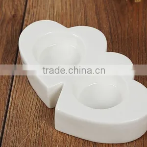 Heart Shape Ceramic Candlestick, Candle Holder, Candle Stand thumbnail-1