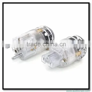 OEM/ODM Rhodium Plated Clear Audio Grade EU Male Power Plug+ IEC Female Plug Connector For Audio thumbnail-4