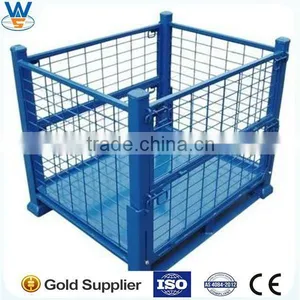 Foldable Stack Wire Mesh Steel Container, Wire Mesh Cage, Steel Cage thumbnail-5