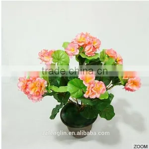 Cheap Wholesale Artificial Silk Begonia Flower Bouquet For Home Decoration thumbnail-6