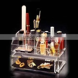 Transparent Acrylic Cosmetic Organizer With Drawer, Acrylic Makeup Organzier thumbnail-1
