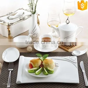 Modern Design With Gold-rim for Cafe Dinner Sets Bone China Tableware Sets thumbnail-1