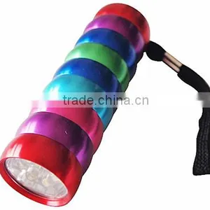 TE029 Promotion Gift for Colorful Rainbow Aluminum 9LED Flashlight thumbnail-1