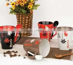 High Quality 11oz Colored Ceramic Christmas Mug With Spoon thumbnail-1