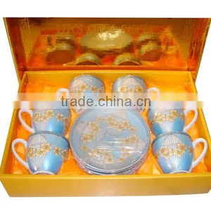 Elegant Golden Design 80cc Porcelain Coffee Cup With Gift Box Packing thumbnail-2