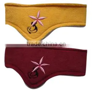 100% Polyester Fleece Embroidery Headband thumbnail-1