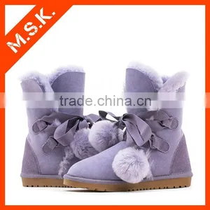 2015 New Design Buckle Fastener Sweet Plush Snow Boots Shoes thumbnail-1