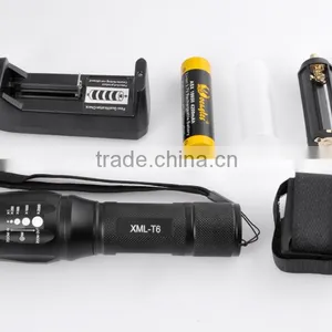 Wholesale Price T6 Adjustable Focus Zoomable LED Flashlight Torch thumbnail-3