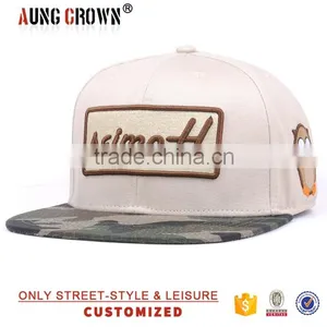 Unique Fashion Wolesale Embroidery Camo Flat Brim Hat Snapback thumbnail-3