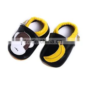 Wholesale Boutique Formal Leather Lovely Monky Newborn Baby Hard Sole Walking Shoes thumbnail-1