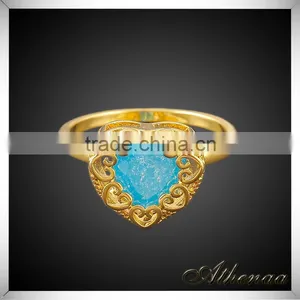 Beautiful Green Diamond Inlaid Heart Shape Single Stone Ring Designs thumbnail-2