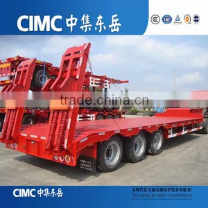 60 Tons China New 3 Axles Low Bed Trailer / Flatbed Semi Trailer Truck Factory Manufacturer thumbnail-1