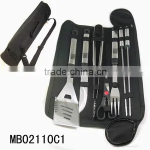7-Piece Aluminum Handle S/s BBQ Tool Utensil Set thumbnail-1