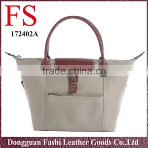 Latest Large Nylon and Leather Weekend Bags Special Design Travel Tote Bag thumbnail-2