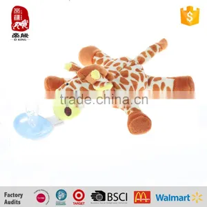 Cute Plush Toy Giraffe Animal With Silicone Baby Teether Pacifier thumbnail-3