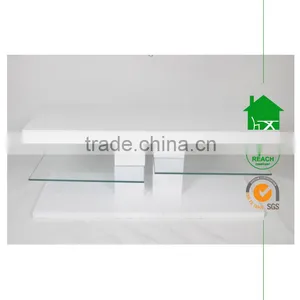 TV-3011 High Gloss TV Stand With Glass Shelf thumbnail-1