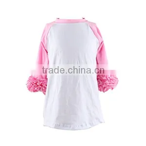 Wholesale Ruffle Raglan Shirt Little Girl Kids Boutique Shirts Latest Design Girls Top thumbnail-3