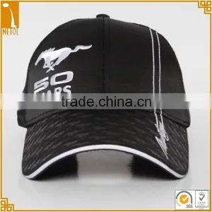 Cheap High Quality Custom 6 Panel Black 100%cotton Embroidered Character Baseball Cap Wholesale thumbnail-2