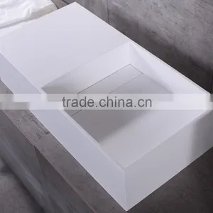 Pure Acrylic Solid Surface Wash Basins,artificial Stone Resin Basin ,Wall Mounted Acrylic Solid Surface Basin thumbnail-6