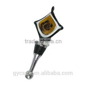Rhombus Murano Glass Colorful Lamp-working Wine Bottle Stopper for Gifts thumbnail-3