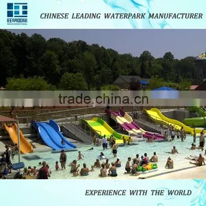 High Quality Family Wide Swimming Pool Water Park Slide for Sale Fiberglass thumbnail-1