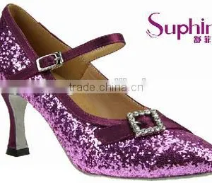Spark Purple Rhinestone/Crystal & Elite Standard Ballroom Dance Shoe by Suphini Company thumbnail-1