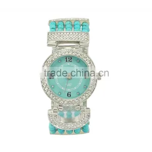 Fashion Design Colorful Bead Band Europe Style Wide Band Bracelt Watches Factory Watch Ladies Casual thumbnail-4