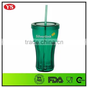 16oz Bpa Free Single Wall Drinking Tumbler With Straw thumbnail-2