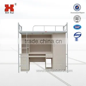 University Dormitory With Metal Bunk Bed With Desk and Wardrobe thumbnail-1