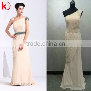 One Shoulder Beaded Around Waist Ruffle Party Dresses Women thumbnail-1