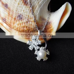 Elegant Pearl Pendant Necklace With Sterling Silver Jewelry Wholesale thumbnail-4