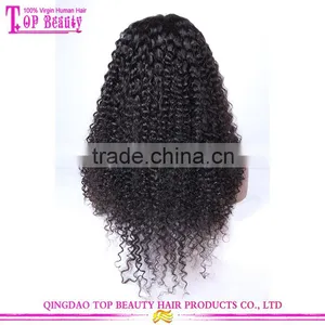 Wholesale Stock 26 Inches Lace Wig Human Hair Virgin Brazilian Kinky Curly Full Lace Wig thumbnail-4