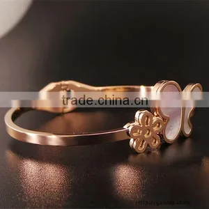 2016 Summer Elegant Bracelet Women Stainless Steel Butterfly Bangle With Rose Gold Wedding Jewelry thumbnail-5
