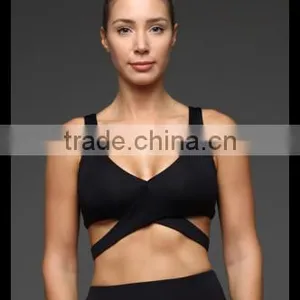 Kiteng High Quality Sport Bra With Crisscross Design in the Front Wicking Fabric and Padding Office In United States thumbnail-2