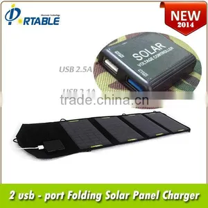 Dual Usb Port Solar Charger Foldable 14w thumbnail-1