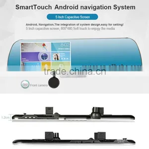 5.0" Android Car GPS Navigation WiFi Dvr 1080P Dual Camera Car Rear View Mirror Dvr Car Black Box XY-X5 thumbnail-5