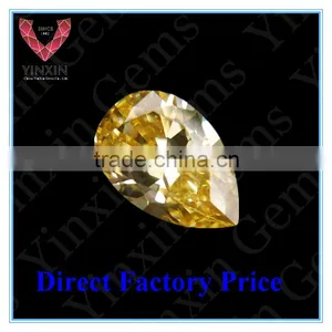 Loose 10x8mm CZ for Fashion Jewelry/Golden Yellow CZ Beads thumbnail-1