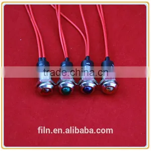 12mm Panel Mounting Hole LED 12v Voltage Indicator With Wire Leading thumbnail-1