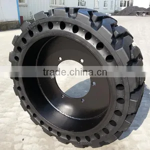Tyre Factory in China Produce Solid Tire With Wheel for Bobcat Skidsteer thumbnail-1