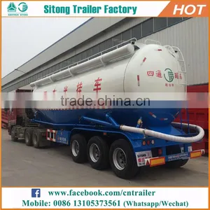 Tri-axle Volume Optional Dry Bulk Cement Transport Tank Truck Trailer Cement Bulk Trailers for Sale thumbnail-2