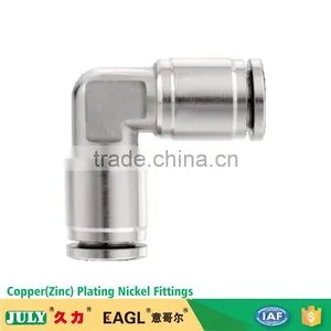 China Supplier JULY Nickel Plating Brass Elbow Pneumatic Air Hose Fittings thumbnail-1